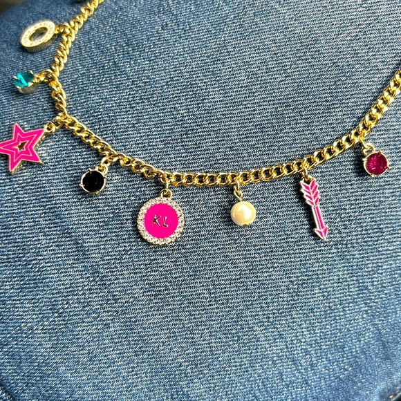 Karl Largerfeld Mixed Stone Charm Necklace - Picture 2 of 3